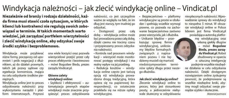 Windykacja należności - artykuł